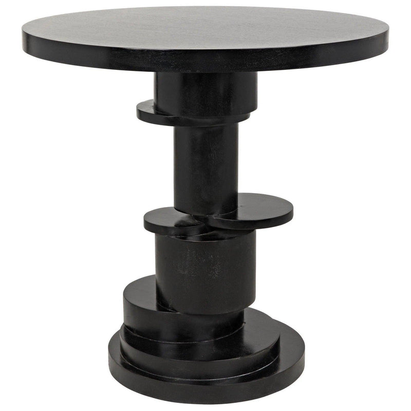 Hugo Wood Black Round Side Table Side Tables LOOMLAN By Noir