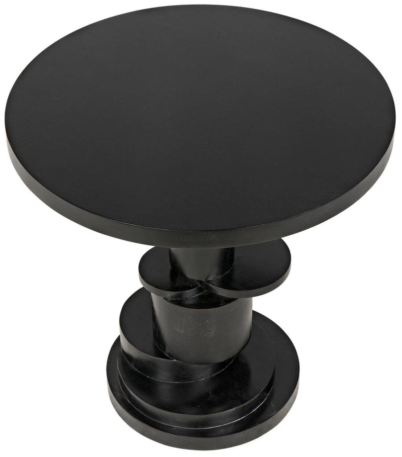 Hugo Wood Black Round Side Table Side Tables LOOMLAN By Noir