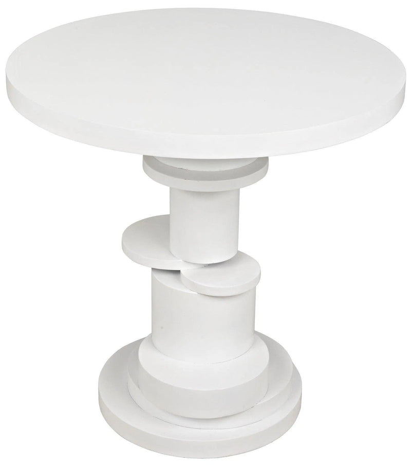 Hugo Wood White Round Side Table Side Tables LOOMLAN By Noir