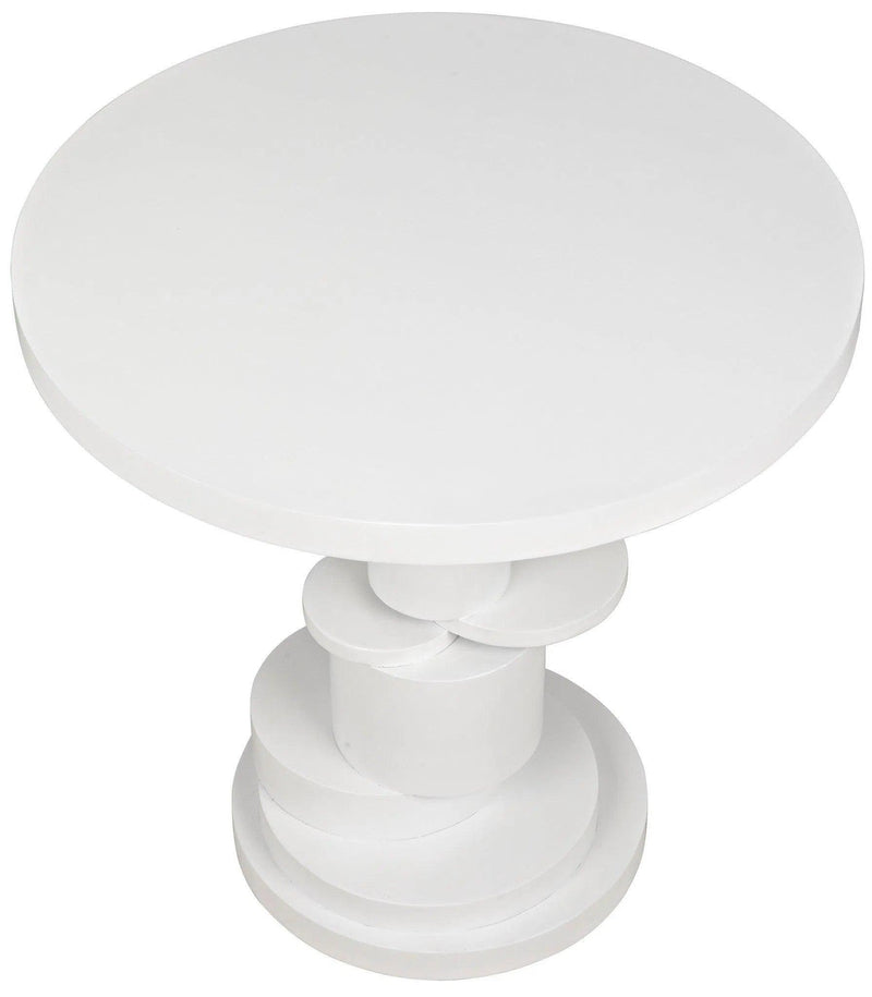 Hugo Wood White Round Side Table Side Tables LOOMLAN By Noir