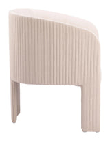 Hull Wood Beige Armless Accent Chair Club Chairs LOOMLAN By Zuo Modern