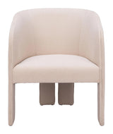 Hull Wood Beige Armless Accent Chair Club Chairs LOOMLAN By Zuo Modern