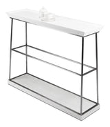 Hunt Country Small Console Table Slim With Shelves White Console Tables LOOMLAN By Sarreid