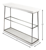 Hunt Country Small Console Table Slim With Shelves White Console Tables LOOMLAN By Sarreid