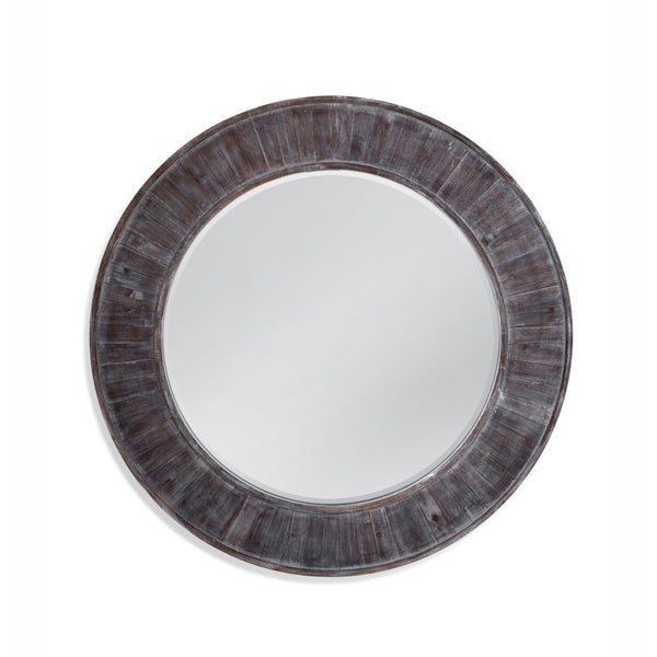 Hunter MDF Brown Round Mirror Floor Mirrors LOOMLAN By Bassett Mirror