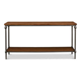 Huntsman Console Table With Shelf Wood and Iron Frame Console Tables LOOMLAN By Sarreid