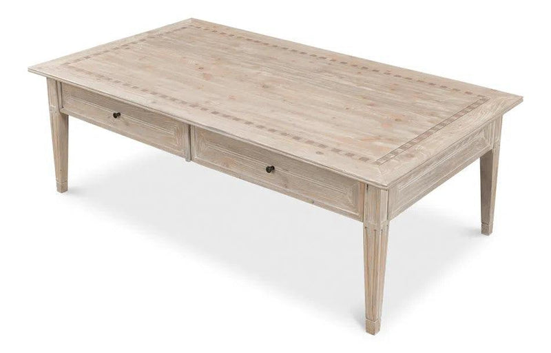 Ibiza Bungalow Cocktail Coffee Table With Drawers Coffee Tables LOOMLAN By Sarreid