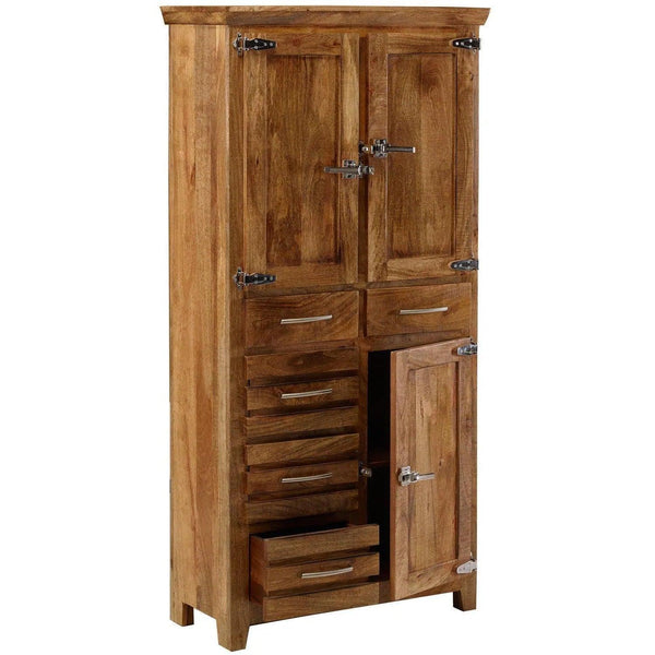 Icebox Tall Rustic Storage Cabinet Solid Wood Bookcases LOOMLAN By LOOMLAN