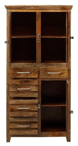 Icebox Tall Rustic Storage Cabinet Solid Wood Bookcases LOOMLAN By LOOMLAN