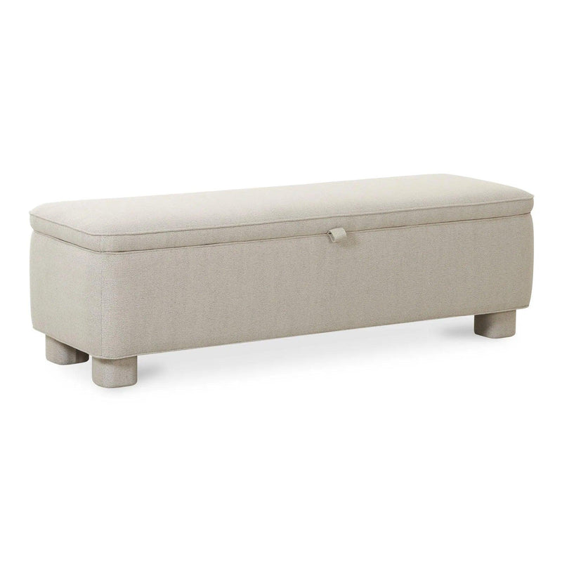 Ichigo Polyester and Wood Light Brown Storage Bench Bedroom Benches LOOMLAN By Moe's Home