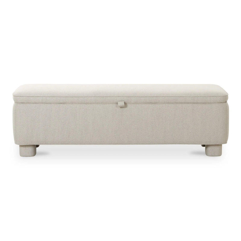 Ichigo Polyester and Wood Light Brown Storage Bench Bedroom Benches LOOMLAN By Moe's Home