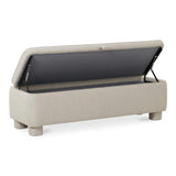 Ichigo Polyester and Wood Light Brown Storage Bench Bedroom Benches LOOMLAN By Moe's Home