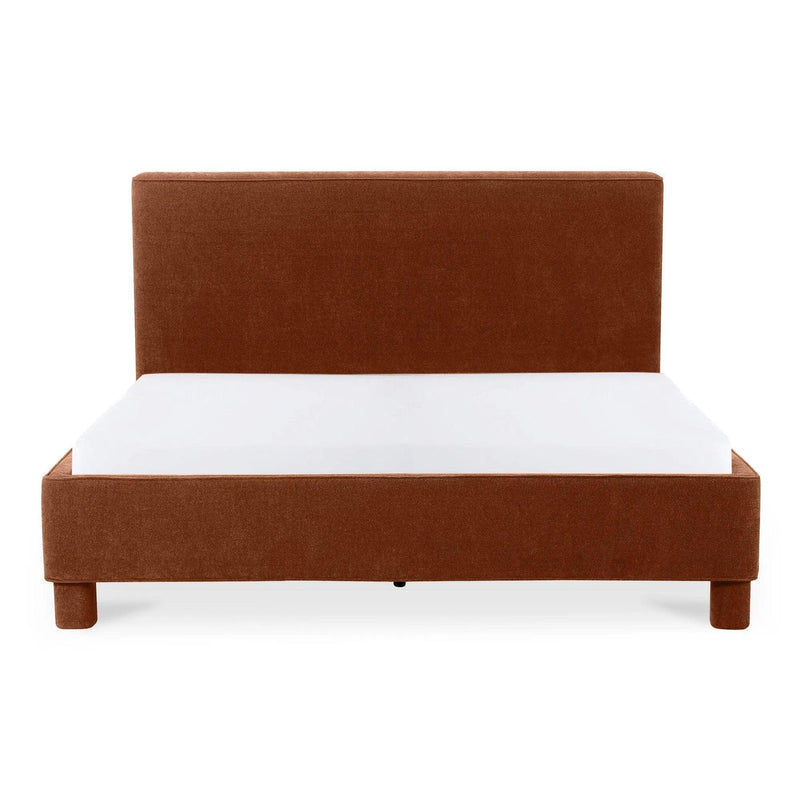 Ichigo Polyester Upholstered Dark Red Bed Beds LOOMLAN By Moe's Home