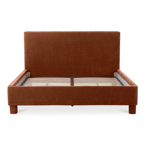 Ichigo Polyester Upholstered Dark Red Bed Beds LOOMLAN By Moe's Home