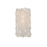 Iconoclast Iron and Rock Crystal White Wall Sconce Wall Sconces LOOMLAN By Currey & Co