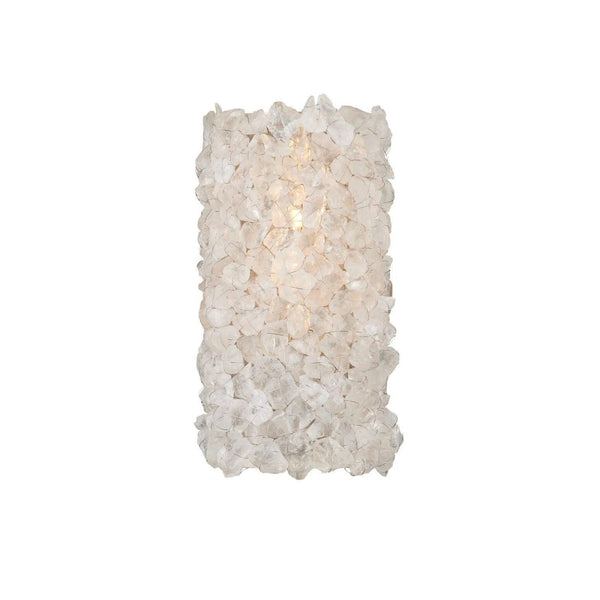 Iconoclast Iron and Rock Crystal White Wall Sconce Wall Sconces LOOMLAN By Currey & Co