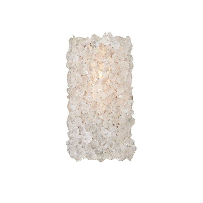 Iconoclast Iron and Rock Crystal White Wall Sconce Wall Sconces LOOMLAN By Currey & Co