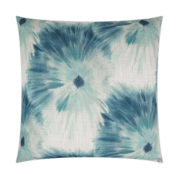 Idyll Abstract Floral Blue Large Throw Pillow With Insert Throw Pillows LOOMLAN By D.V. Kap