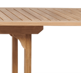 Ihland Rectangular Teak Outdoor Dining Table with Double Extensions and Umbrella Hole Outdoor Dining Tables LOOMLAN By HiTeak