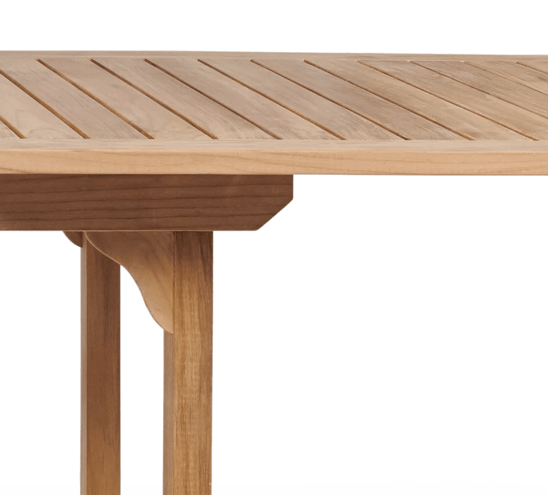 Ihland Rectangular Teak Outdoor Dining Table with Double Extensions and Umbrella Hole Outdoor Dining Tables LOOMLAN By HiTeak