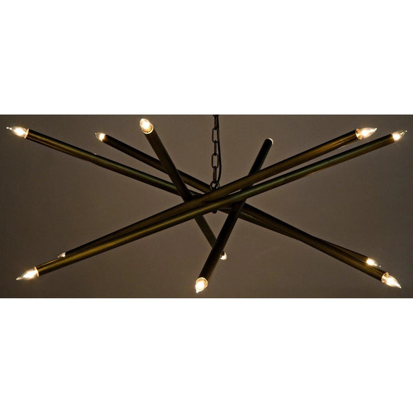 Ikram Metal Chandelier With Brass Finish Chandeliers LOOMLAN By Noir