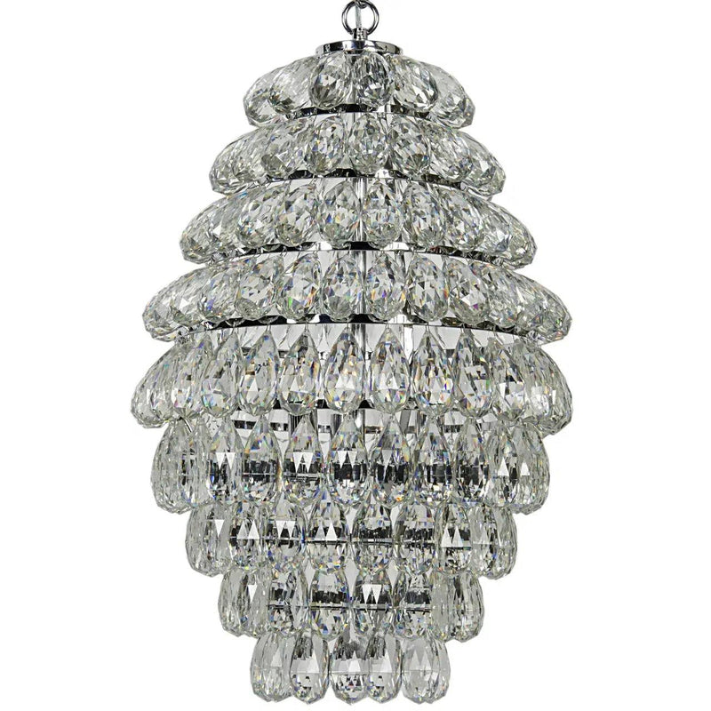 Illumination Metal and Glass Chandelier With Chrome Finish Chandeliers LOOMLAN By Noir