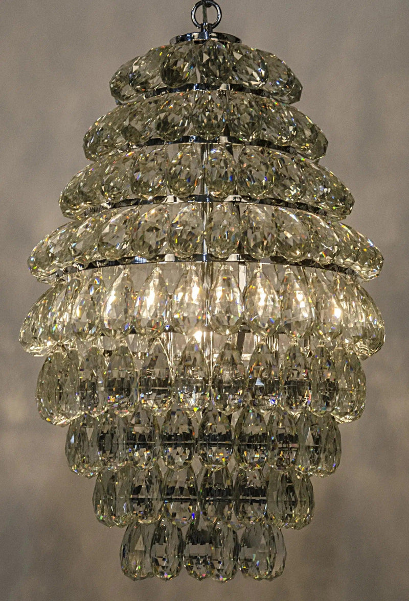 Illumination Metal and Glass Chandelier With Chrome Finish Chandeliers LOOMLAN By Noir