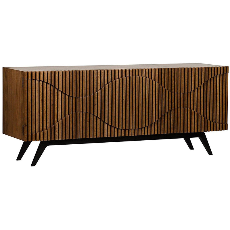 Illusion Steel Base Dark Walnut Wood Sideboard Sideboards LOOMLAN By Noir