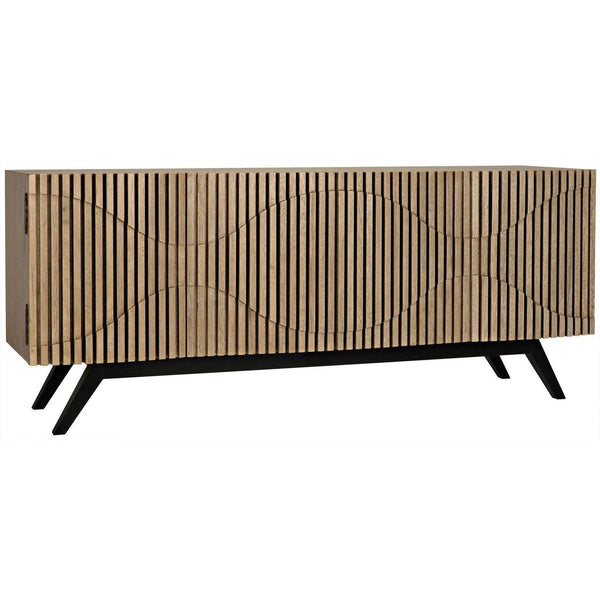 Illusion Steel Base Wood Sideboard Sideboards LOOMLAN By Noir