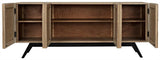 Illusion Steel Base Wood Sideboard Sideboards LOOMLAN By Noir