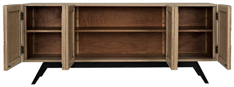 Illusion Steel Base Wood Sideboard Sideboards LOOMLAN By Noir