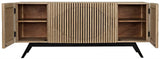 Illusion Steel Base Wood Sideboard Sideboards LOOMLAN By Noir