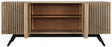 Illusion Steel Base Wood Sideboard Sideboards LOOMLAN By Noir