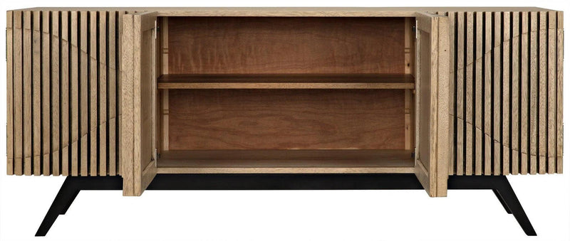 Illusion Steel Base Wood Sideboard Sideboards LOOMLAN By Noir