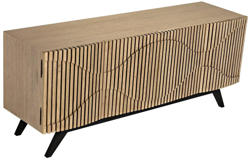 Illusion Steel Base Wood Sideboard Sideboards LOOMLAN By Noir