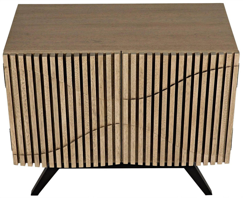 Illusion Steel Base Wood Single Sideboard Sideboards LOOMLAN By Noir