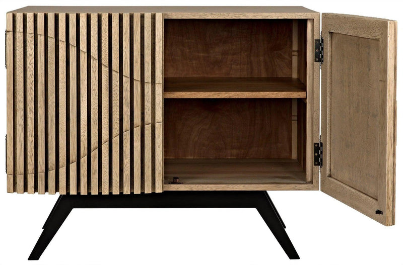 Illusion Steel Base Wood Single Sideboard Sideboards LOOMLAN By Noir