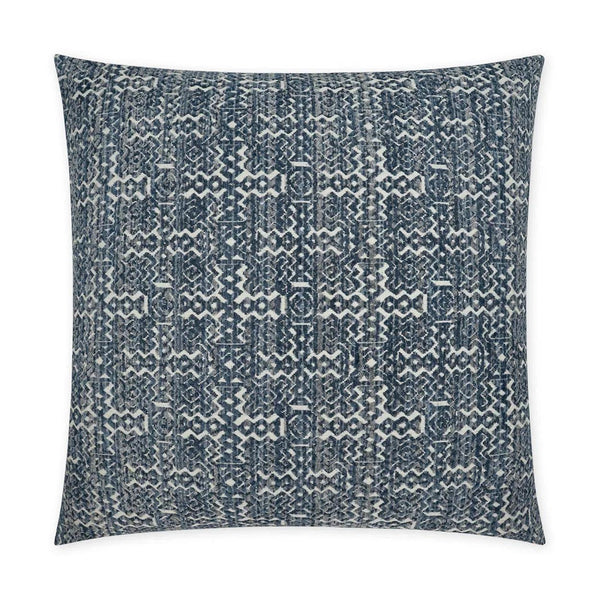 Inca Denim Global Western Chic Navy Large Throw Pillow With Insert Throw Pillows LOOMLAN By D.V. Kap