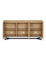 Indeo Washed Oak and Iron Brown Credenza Sideboards LOOMLAN By Currey & Co