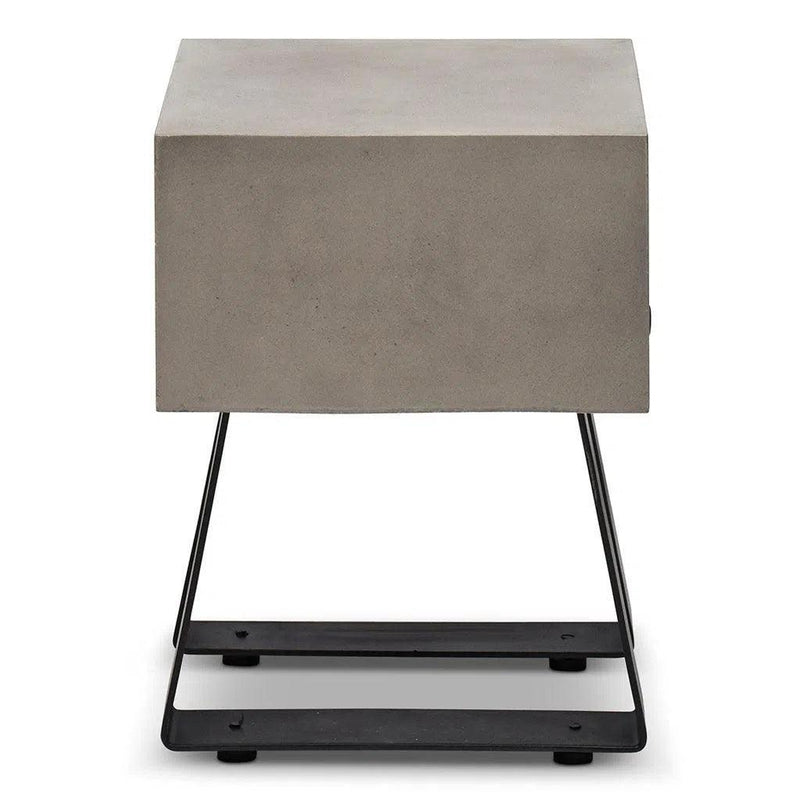 Industrial Fiber Reinforced Concrete Side Table Outdoor Side Tables LOOMLAN By Urbia