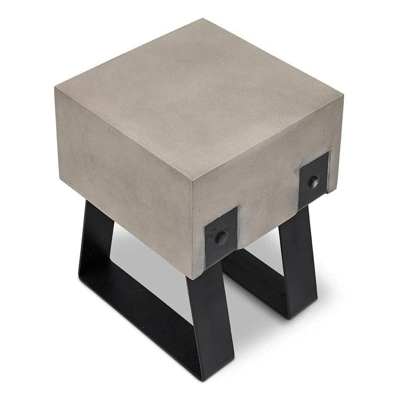 Industrial Fiber Reinforced Concrete Side Table Outdoor Side Tables LOOMLAN By Urbia