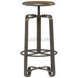 Industrial Round Adjustable Height Bar Height Pub Stool Bar Stools LOOMLAN By LOOMLAN