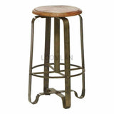 Industrial Round Adjustable Height Bar Height Pub Stool Bar Stools LOOMLAN By LOOMLAN