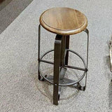 Industrial Round Adjustable Height Bar Height Pub Stool Bar Stools LOOMLAN By LOOMLAN