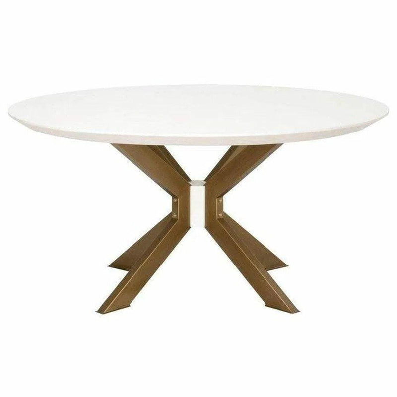 Industry 60" Ivory - White Concrete Round Dining Table Dining Tables LOOMLAN By Essentials For Living