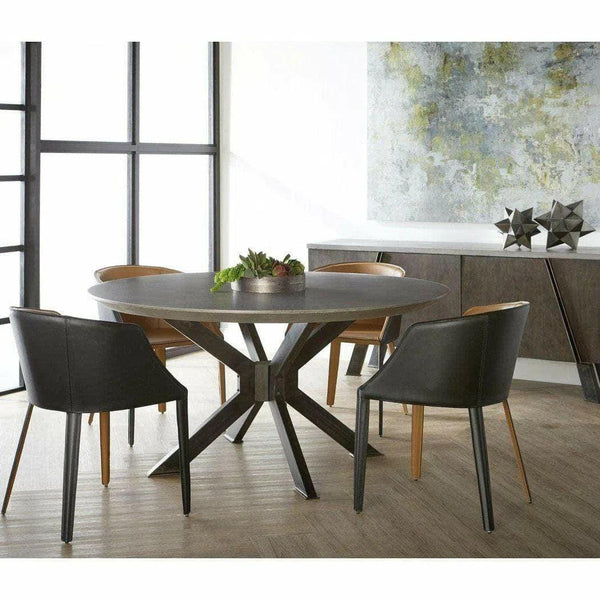 Industry 60" Ivory - White Concrete Round Dining Table Dining Tables LOOMLAN By Essentials For Living