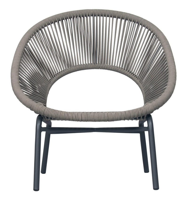 Ionian Lounge Chair - Dark Gray Outdoor Accent Chair Outdoor Lounge Chairs LOOMLAN By Seasonal Living