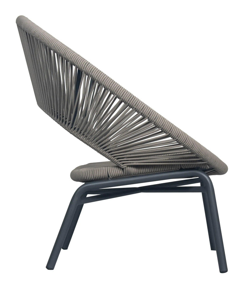 Ionian Lounge Chair - Dark Gray Outdoor Accent Chair Outdoor Lounge Chairs LOOMLAN By Seasonal Living