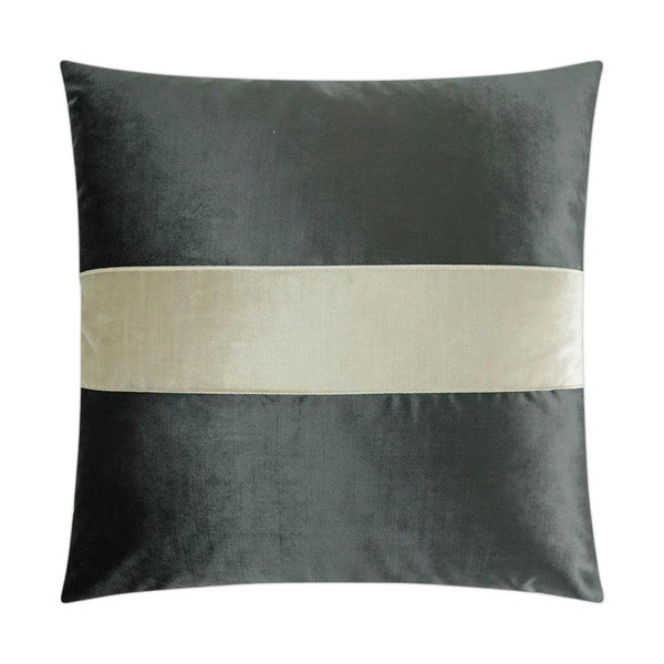 Iridescence Band Graphite Grey Throw Pillow With Insert Throw Pillows LOOMLAN By D.V. Kap