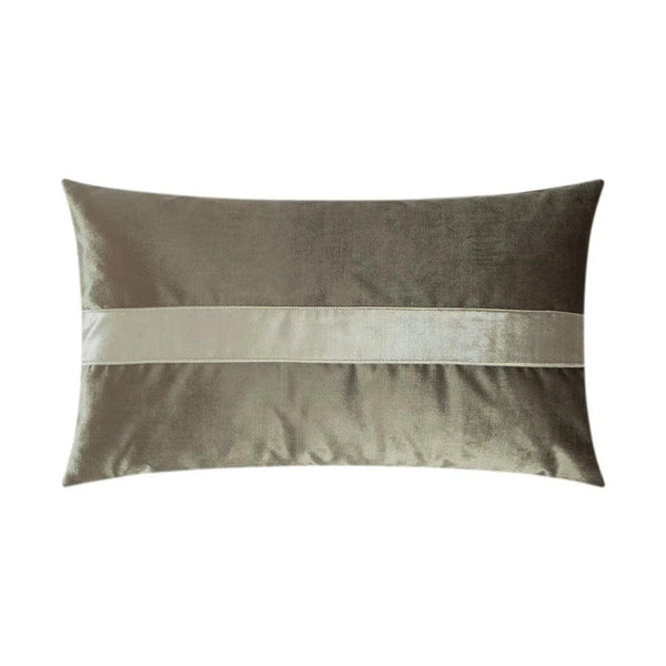 Iridescence Band Lumbar Latte Grey Throw Pillow With Insert Throw Pillows LOOMLAN By D.V. Kap